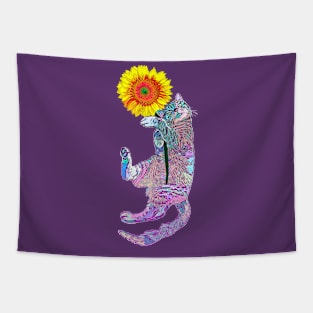 Sunflower cat Tapestry