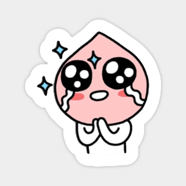 KakaoTalk Friends Apeach (Happy in Tears) Magnet by icdeadpixels