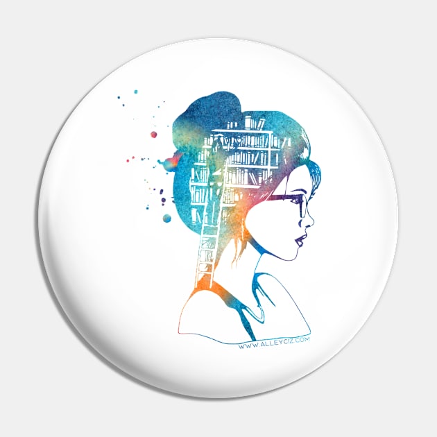 A Girl Who Loves Books Color Pin by Alley Ciz