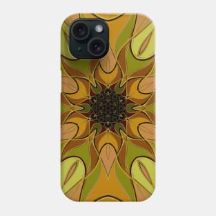 Cartoon Mandala Flower Yellow and Green Phone Case