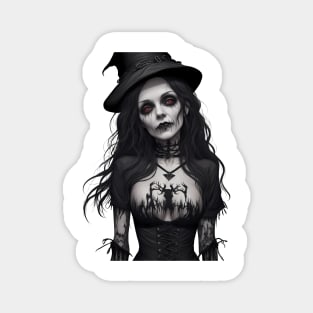 Gothic witch with hat Magnet