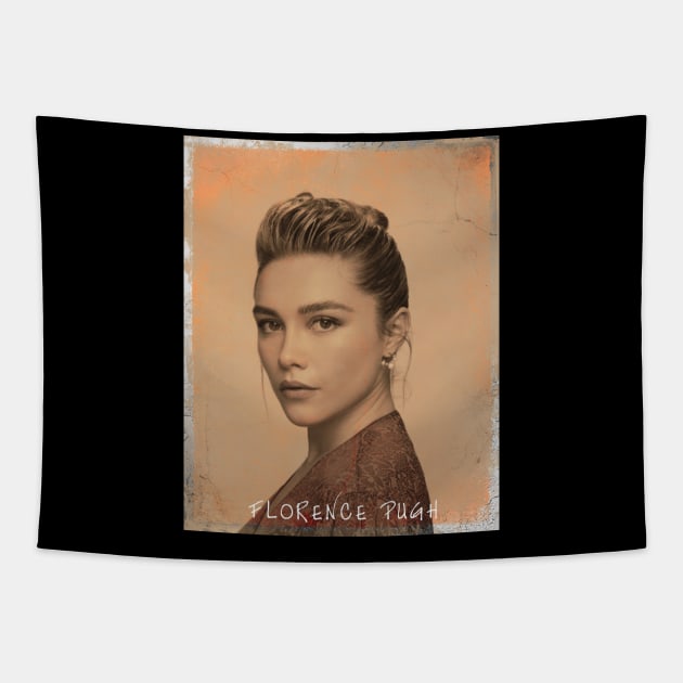 Vintage Florence Pugh Tapestry by Ihkwan Art