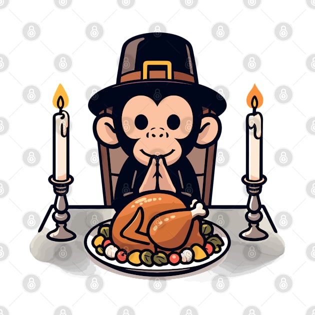 Happy Thanksgiving Baby Monkey by Graceful Designs