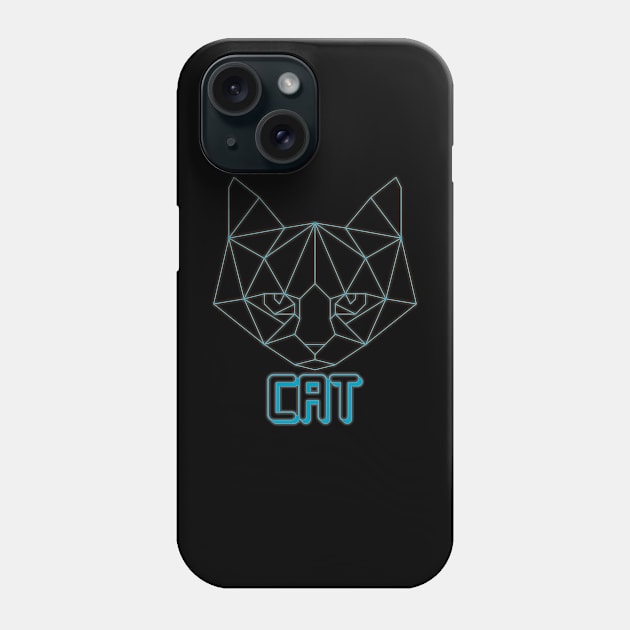 geometric cat Phone Case by capo_tees