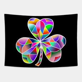 Lucky Stain Glass Rainbow Irish Clover Tapestry