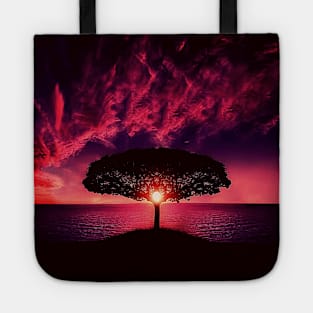 Tree Photography, Oak Tree Silhouette, Trees, Purple Tree, Nature Wall Art, Landscape Tote