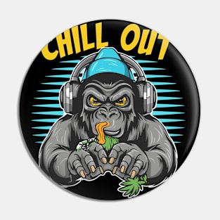 Urban Style Gorilla Wearing Headphones Pin