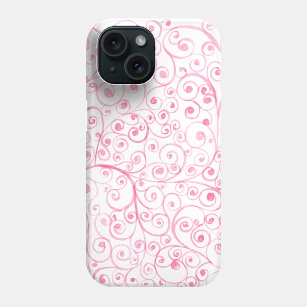 Swirls watercolor pattern Phone Case by katerinamk