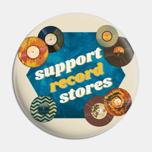 Support record stores, vintage vinyl Pin