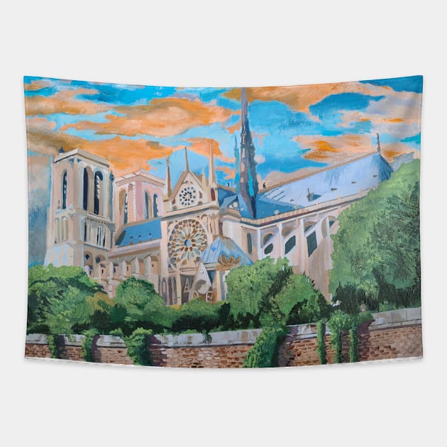 Notre dame cathedral Tapestry by Irina_Reznikova