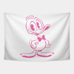 Hot Pink 1930s Cartoon Duck Tapestry