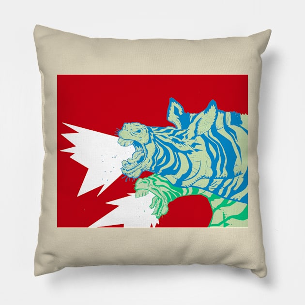 Zebras:  Let it be Herd Pillow by grosvenordesign