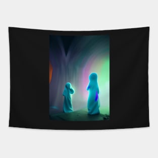 STYLISH 2 GHOSTS ON HALLOWEEN Tapestry