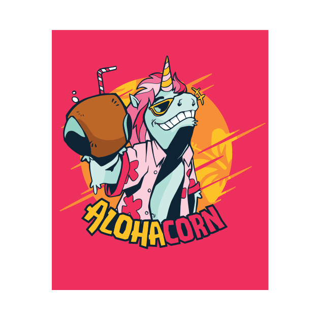 Aloha hawaiian Unicorn hawaiian cool design by Midoart