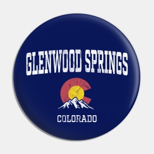 Glenwood Springs Colorado CO Vintage Athletic Mountains Pin