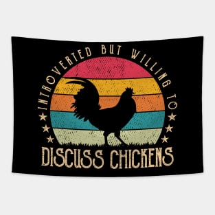 Retro Introverted But Willing To Discuss Chickens Lover Vintage Tapestry