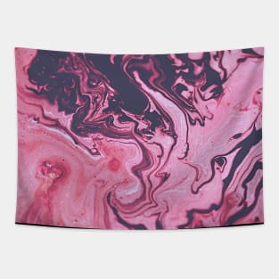 Fluid colored painting dark and pink Tapestry