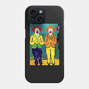 2 COLOURFUL (COLORFUL )  VAN GOGH STYLE CLOWNS Phone Case