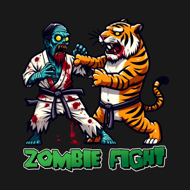 Tiger vs Zombie Fight by Rawlifegraphic