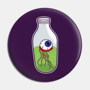 Creepy Eyeball in a Bottle Pin