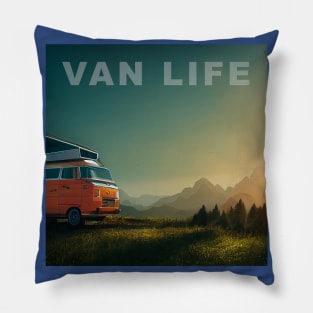 Van Life Camper RV Outdoors in Nature Pillow