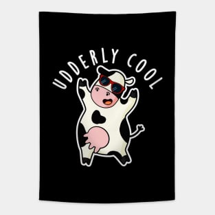 Udderly Cool Cute Cow Pun Tapestry