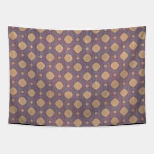 sand-colored rounded geometric shapes against matt purple tones Tapestry