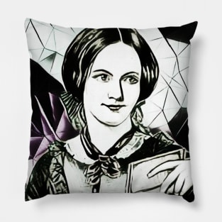 Charlotte Bronte Black and White Portrait | Charlotte Brontë Artwork 5 Pillow