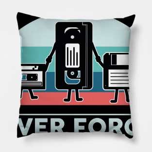 Vhs cassette Floppy disk nerd geek Retro gift Pillow