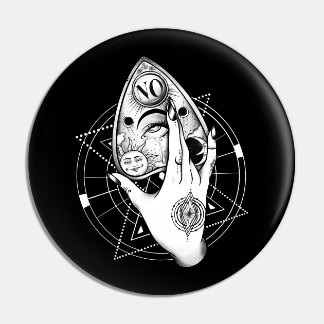 Ouija Board Tattoo Hand - white - Ouija Board - Pin | TeePublic Ouija Board Tattoo Hand - white - Ouija Board - Pin | TeePublic