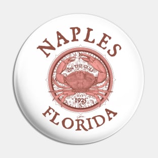 Naples, Florida, Stone Crab on Wind Rose Pin