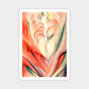 High Resolution Flower Abstraction by Georgia O'Keeffe Magnet