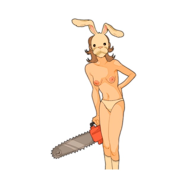 Chainsaw bunny girl by PeachyDoodle