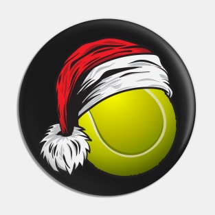 Christmas Tennis Ball With Santa Hat Funny Sport X-mas graphic Pin