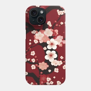 Traditional Japanese Plum Blossom Kimono Pattern Phone Case