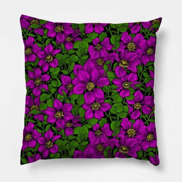 Pink Clematis vine Pillow by katerinamk