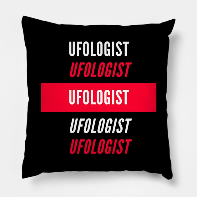Ufologist Red and White Design Pillow by divawaddle