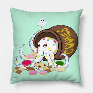 Octopus in a jar of cookies (confetti) Pillow