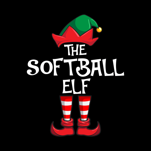 Softball Elf Matching Family Christmas Sporty by hazlleylyavlda