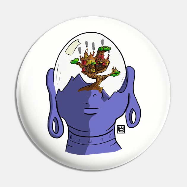 Buddha Glass Treehouse Head Pin by Warm Your Toes