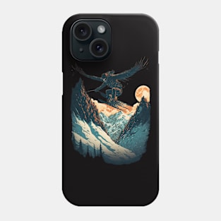 Skiing Freeriding Design. Ski and Snowboard Mountain Phone Case