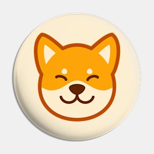 Gold Shiba: Eyes closed smile Pin