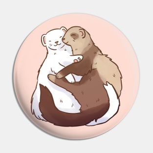 Cute ferrets hugging Pin