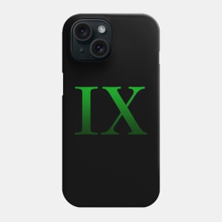 Green Roman Numeral 9 IX Phone Case