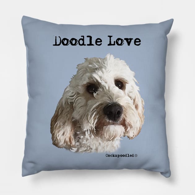 Doodle Dog Love Pillow by WoofnDoodle 