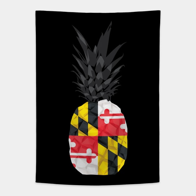 Maryland Flag Pineapple Tapestry by polliadesign