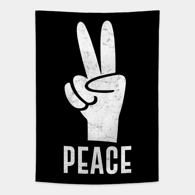 Peace Hand Sign - Faded Style Tapestry by Tee Tow Argh 