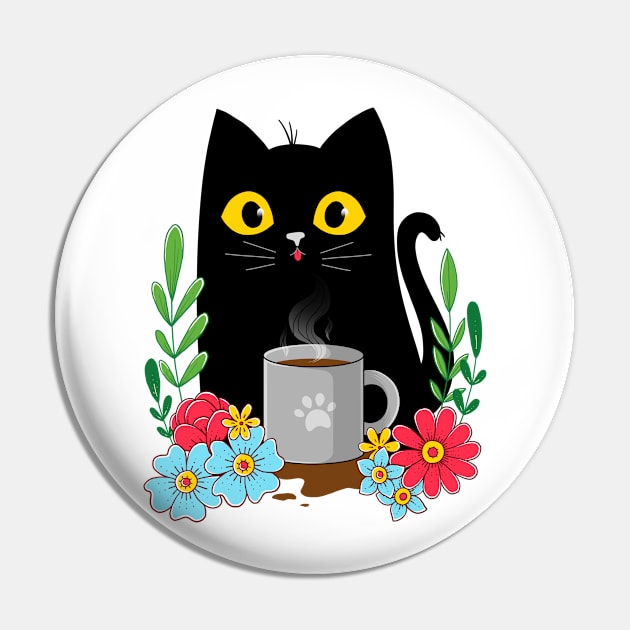 Coffee Cat Pin by GODZILLARGE