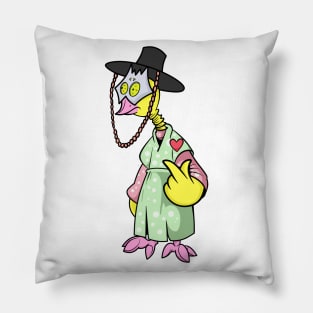 Cute korean traditional styled chicken cartoon figure illustration Pillow