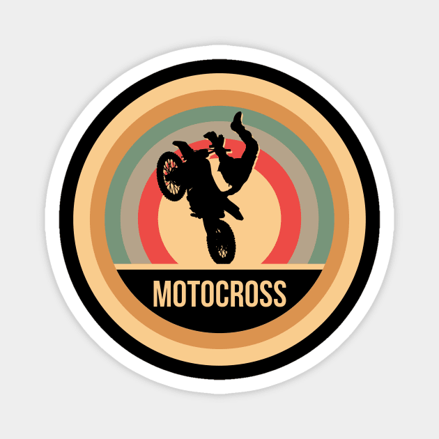 Retro Vintage Motocross Gift For Bikers Magnet by OceanRadar